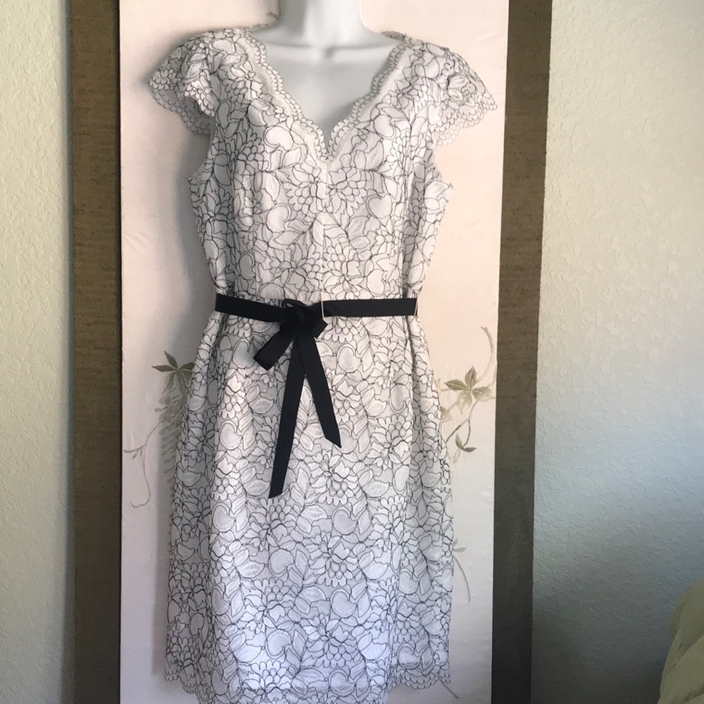 White Black Lace Dress 12